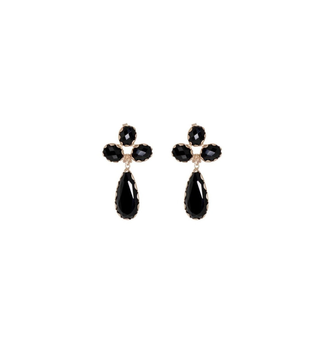 Simply Italian Black Triple Drop Earrings
