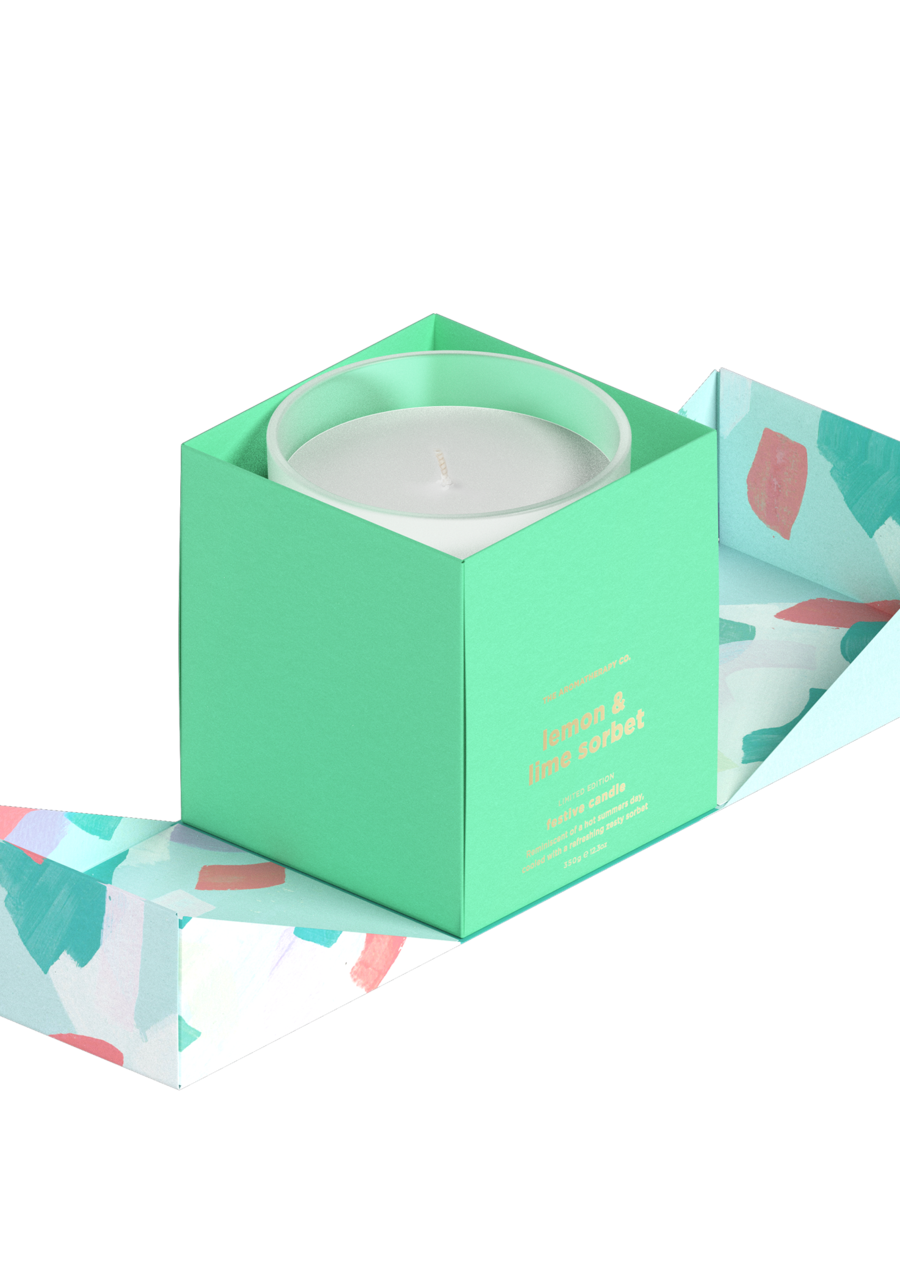 Festive Favours Limited Edition Candle 350g - Lemon & Lime Sorbet