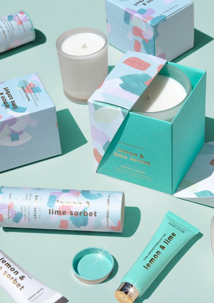 Festive Favours Limited Edition Candle 350g - Lemon & Lime Sorbet