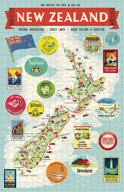NZ Map Vintage Puzzle - 500 piece