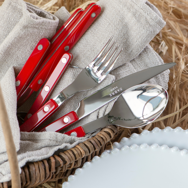 Bistrot shiny solid 24 pieces set - Burgundy