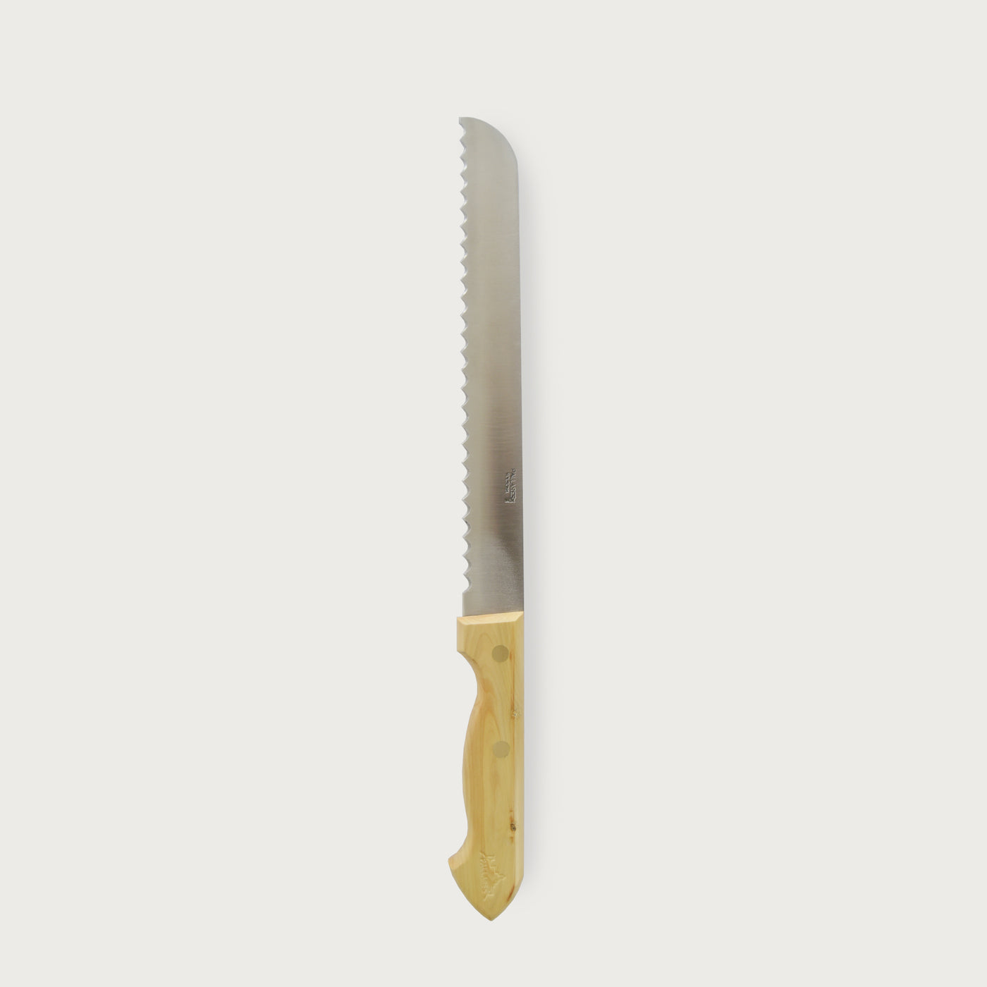 Bread Knife Box Wood 22cm Stainless Steel