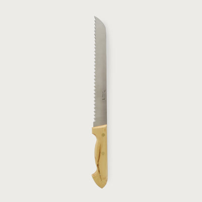 Bread Knife Box Wood 25cm Stainless Steel