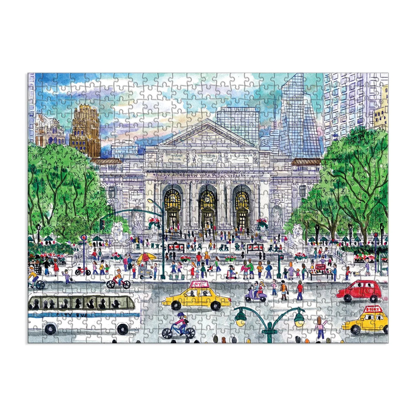 Michael Storrings Springtime at the Library 500 Piece Double-Sided Puzzle