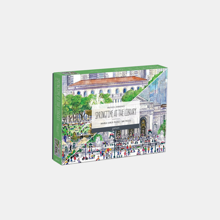 Michael Storrings Springtime at the Library 500 Piece Double-Sided Puzzle