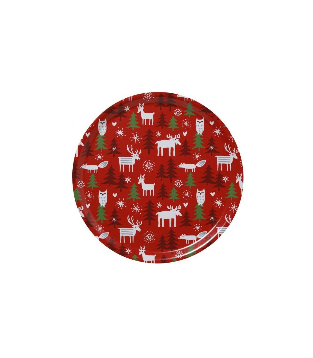 Bengt & Lotta Christmas Forest Tray -  Medium, Round