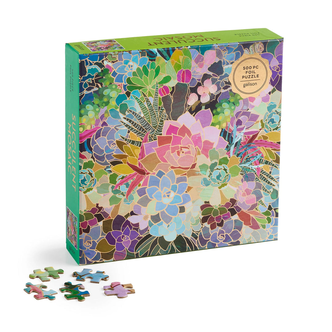 Succulent Mosaic 500 Piece Foil Puzzle