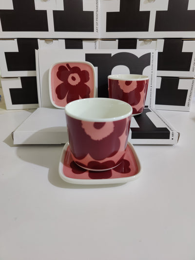 Oiva / Unikko Coffee Cup and Plate - 4 Pcs set